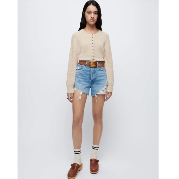 NWT Re/Done 90s Snap Front Cardigan - Picture 2 of 7